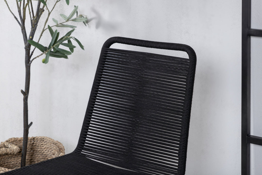 Venture Home Lindos Stacking Chair 2-pack - Black Alu / Black Rope