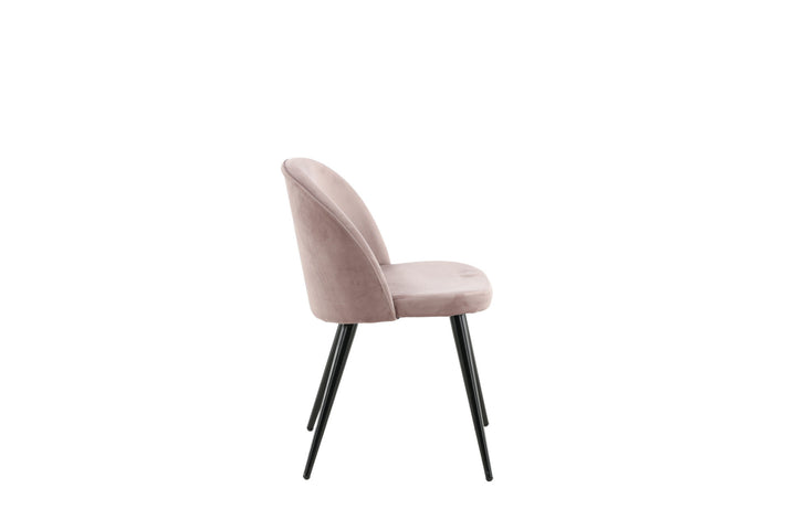 Venture Home Velvet Matstol 2-pack - Svart / Gammelrosa Sammet