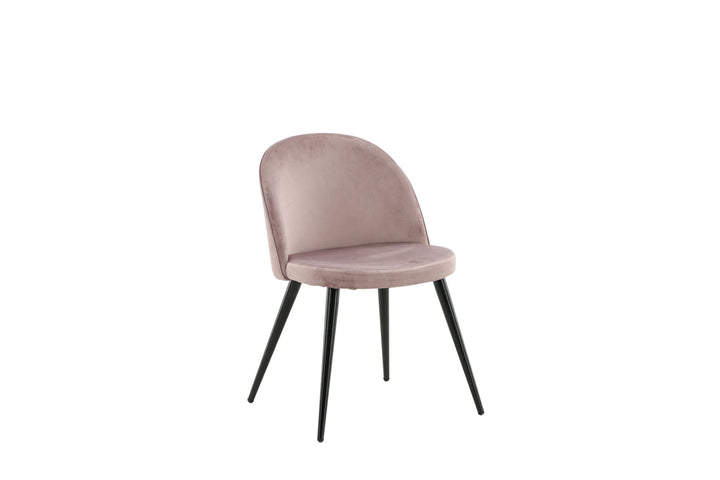 Venture Home Velvet Matstol 2-pack - Svart / Gammelrosa Sammet
