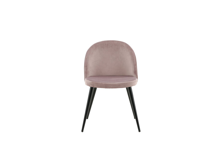 Venture Home Velvet Matstol 2-pack - Svart / Gammelrosa Sammet
