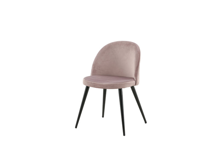 Venture Home Velvet Matstol 2-pack - Svart / Gammelrosa Sammet