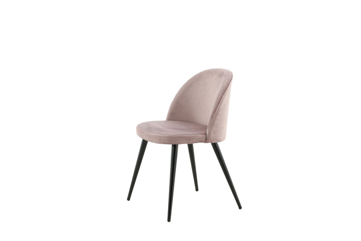 Venture Home Velvet Matstol 2-pack - Svart / Gammelrosa Sammet