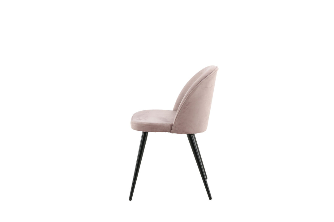 Venture Home Velvet Matstol 2-pack - Svart / Gammelrosa Sammet