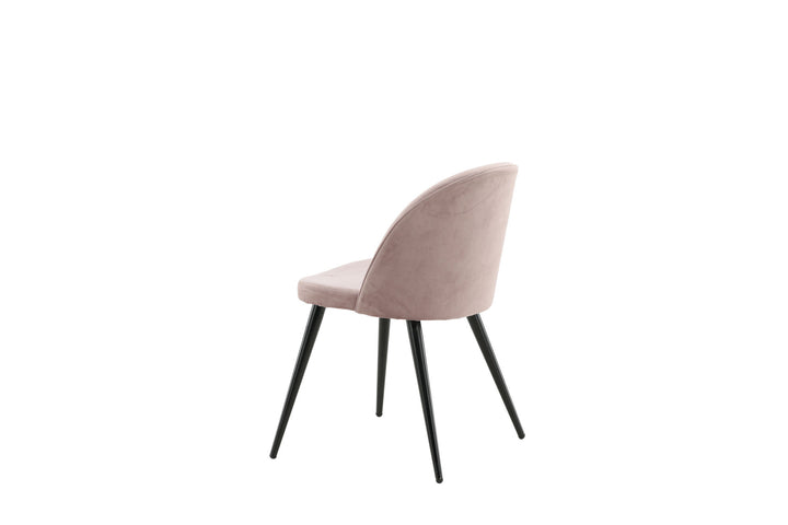 Venture Home Velvet Matstol 2-pack - Svart / Gammelrosa Sammet