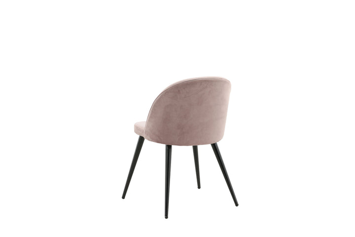 Venture Home Velvet Matstol 2-pack - Svart / Gammelrosa Sammet