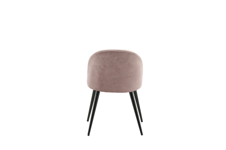 Venture Home Velvet Matstol 2-pack - Svart / Gammelrosa Sammet