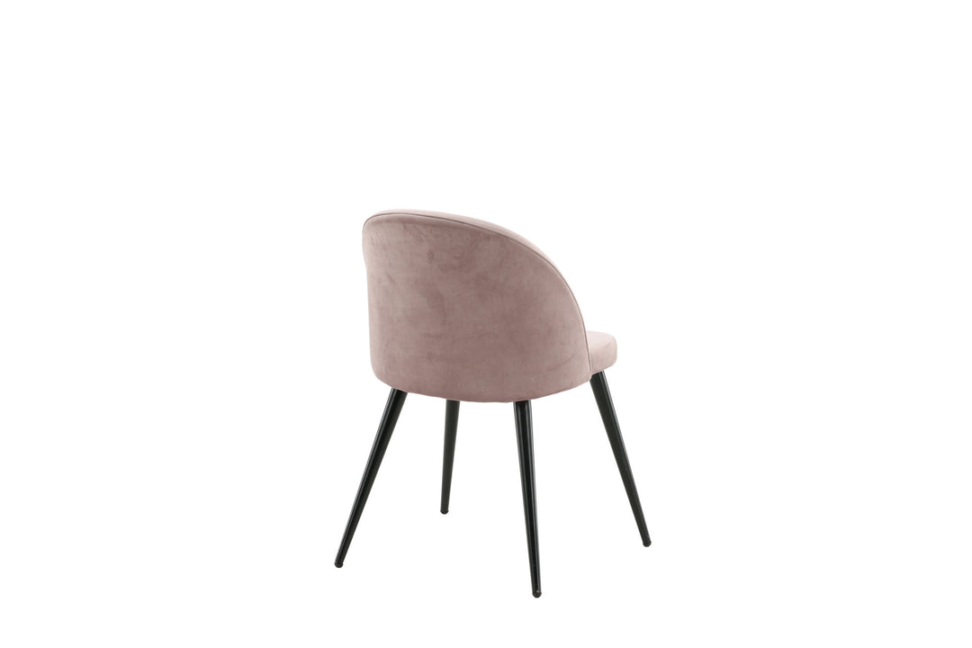 Venture Home Velvet Matstol 2-pack - Svart / Gammelrosa Sammet