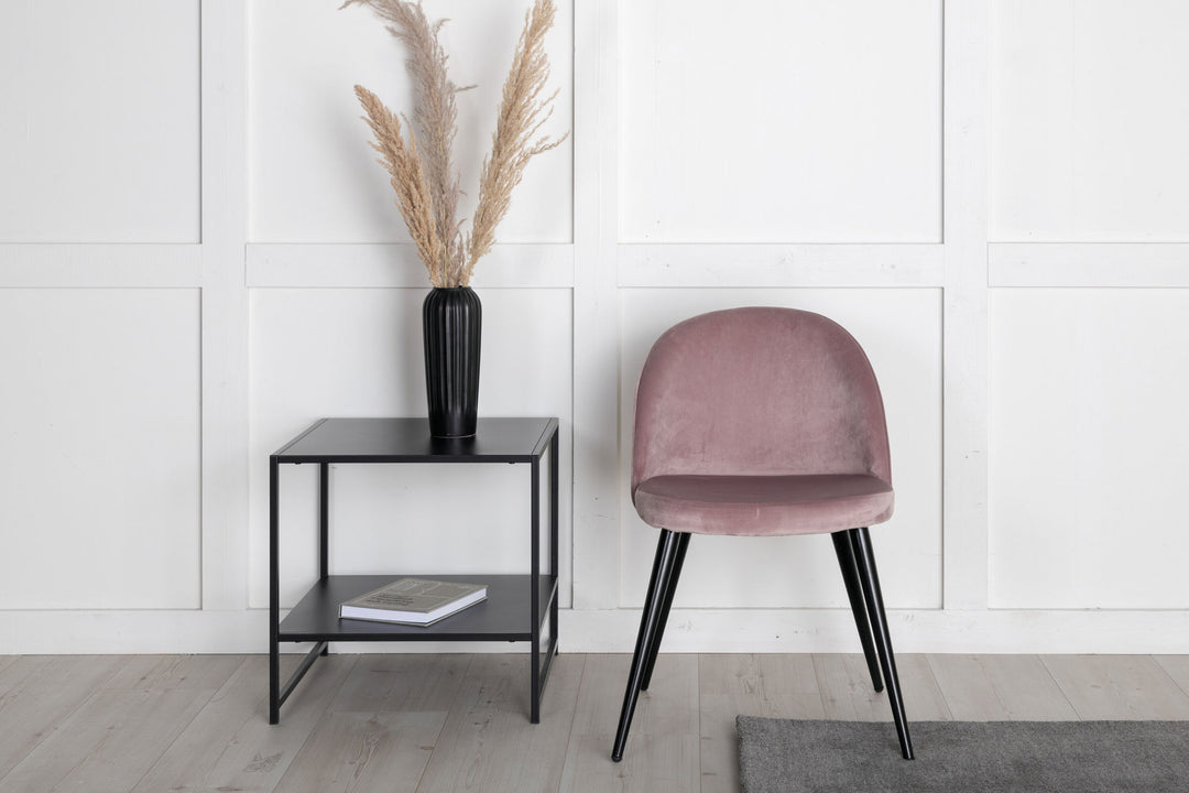 Venture Home Velvet Matstol 2-pack - Svart / Gammelrosa Sammet