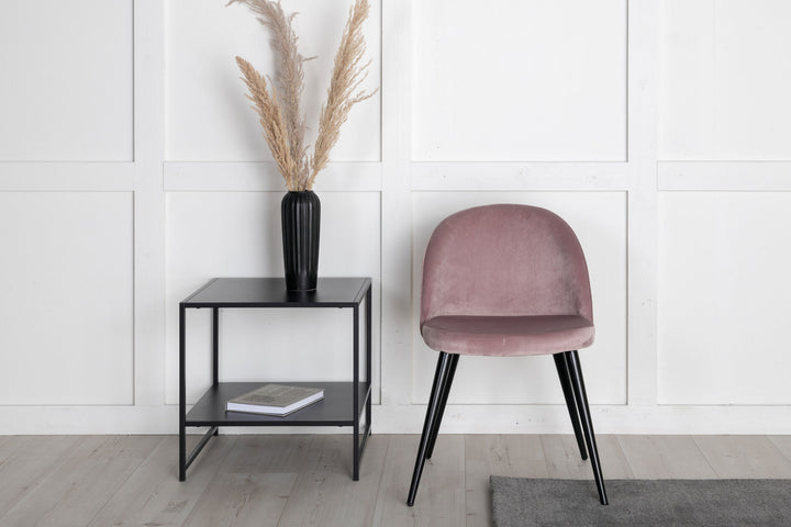 Venture Home Velvet Matstol 2-pack - Svart / Gammelrosa Sammet