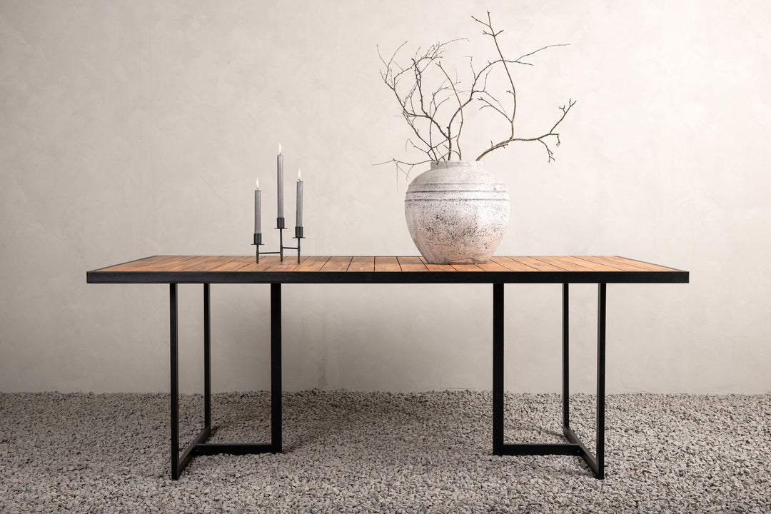 Venture Home Khung Dining Table - Black Steel / Acacia (teklook) - 200*100cm