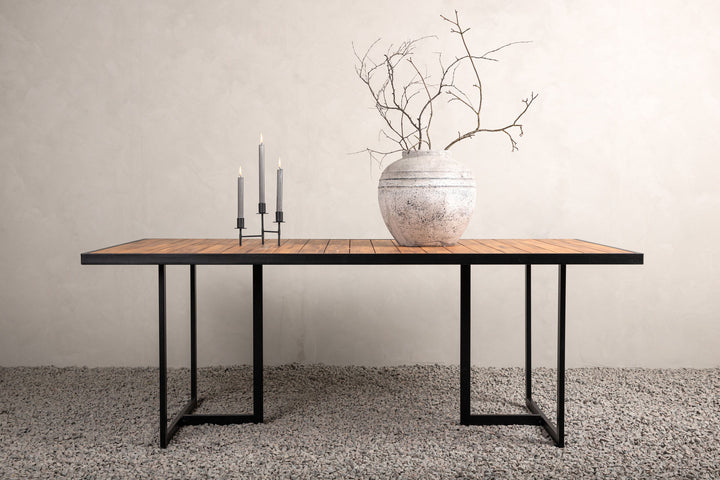 Venture Home Khung Dining Table - Black Steel / Acacia (teklook) - 200*100cm