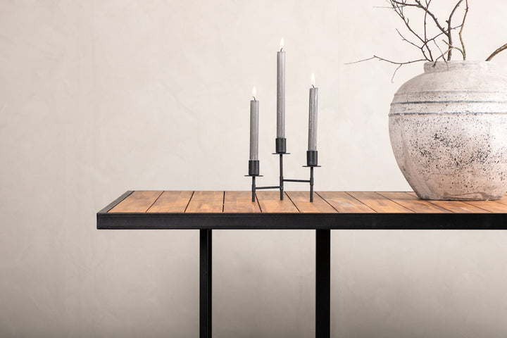 Venture Home Khung Dining Table - Black Steel / Acacia (teklook) - 200*100cm