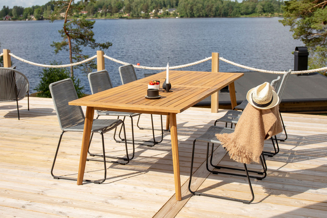 Venture Home Lindos stabelstol 2-pak - Sort Alu / Grå Reb