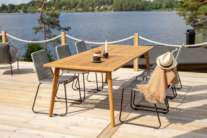 Venture Home Lindos stabelstol 2-pak - Sort Alu / Grå Reb
