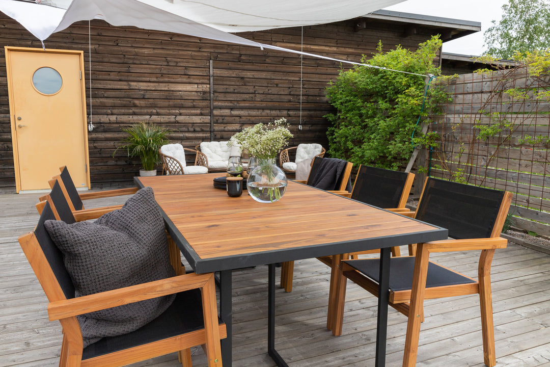 Venture Home Khung Dining Table - Black Steel / Acacia (teklook) - 200*100cm