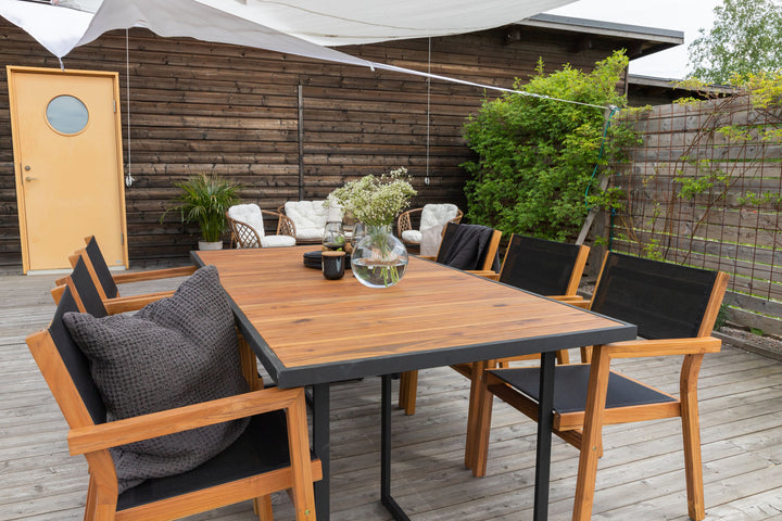 Venture Home Khung Dining Table - Black Steel / Acacia (teklook) - 200*100cm