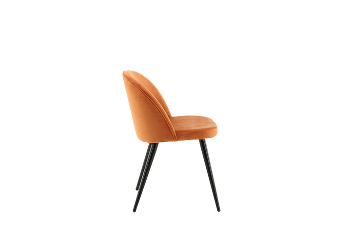 Venture Home Velvet Matstol 2-pack - Svart / Rost