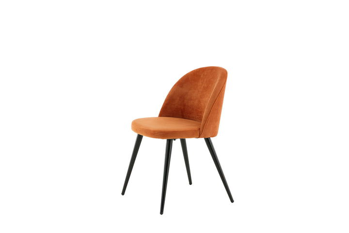Venture Home Velvet Matstol 2-pack - Svart / Rost