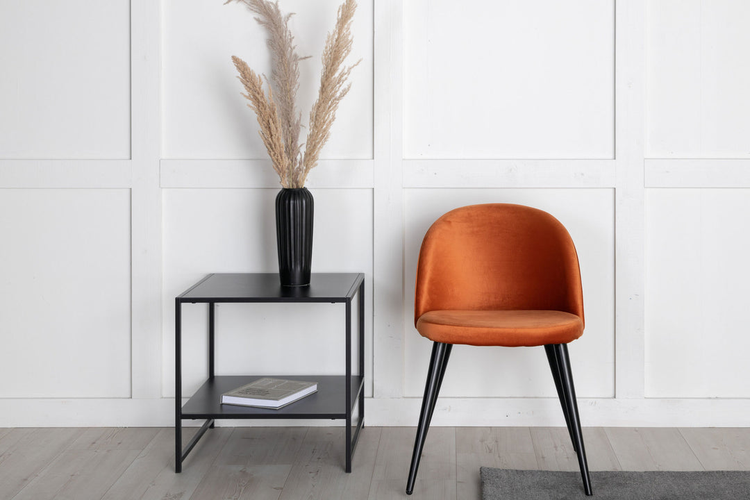 Venture Home Velvet Matstol 2-pack - Svart / Rost