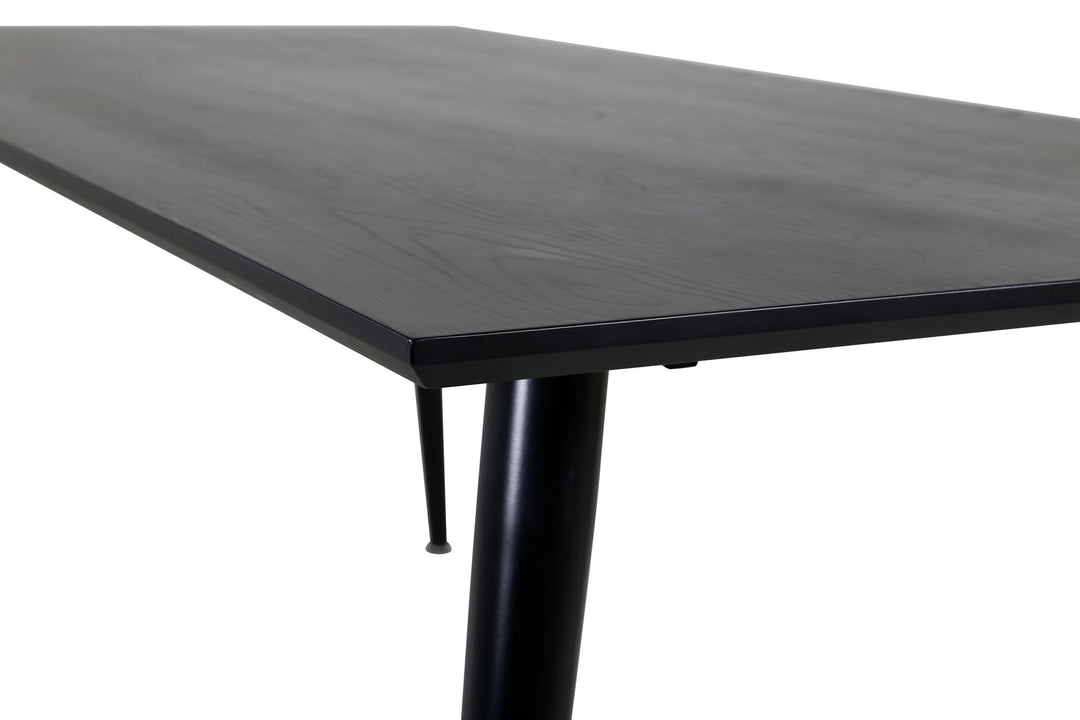 Venture Home Dipp Dining Table - 180*90cm - Black Veneer / all black legs