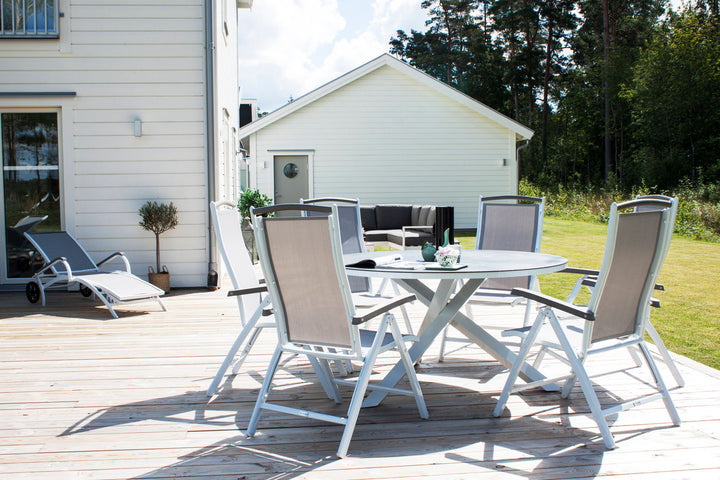 Venture Home Copacabana Table ø 140 - White/Grey
