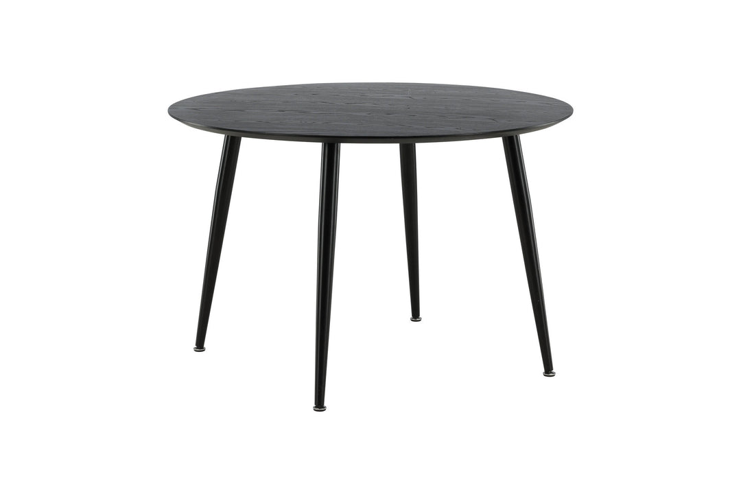 Venture Home Dipp Dining Table - 115cm - Black Veneer / All black legs