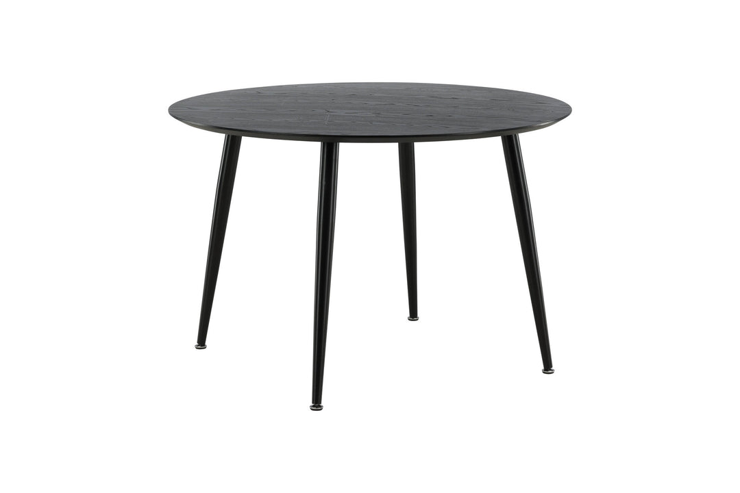 Venture Home Dipp Dining Table - 115cm - Black Veneer / All black legs