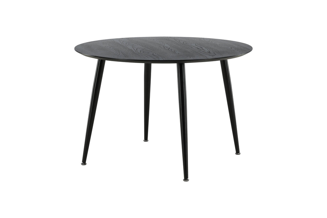Venture Home Dipp Dining Table - 115cm - Black Veneer / All black legs
