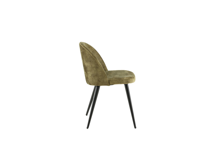 Venture Home Velvet Dining Chair 2-pack - Black legs - Dusty Green Velvet