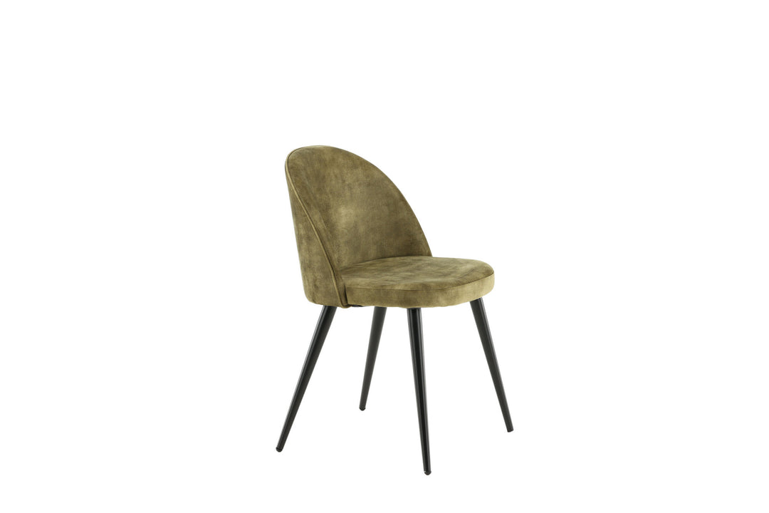 Venture Home Velvet Dining Chair 2-pack - Black legs - Dusty Green Velvet