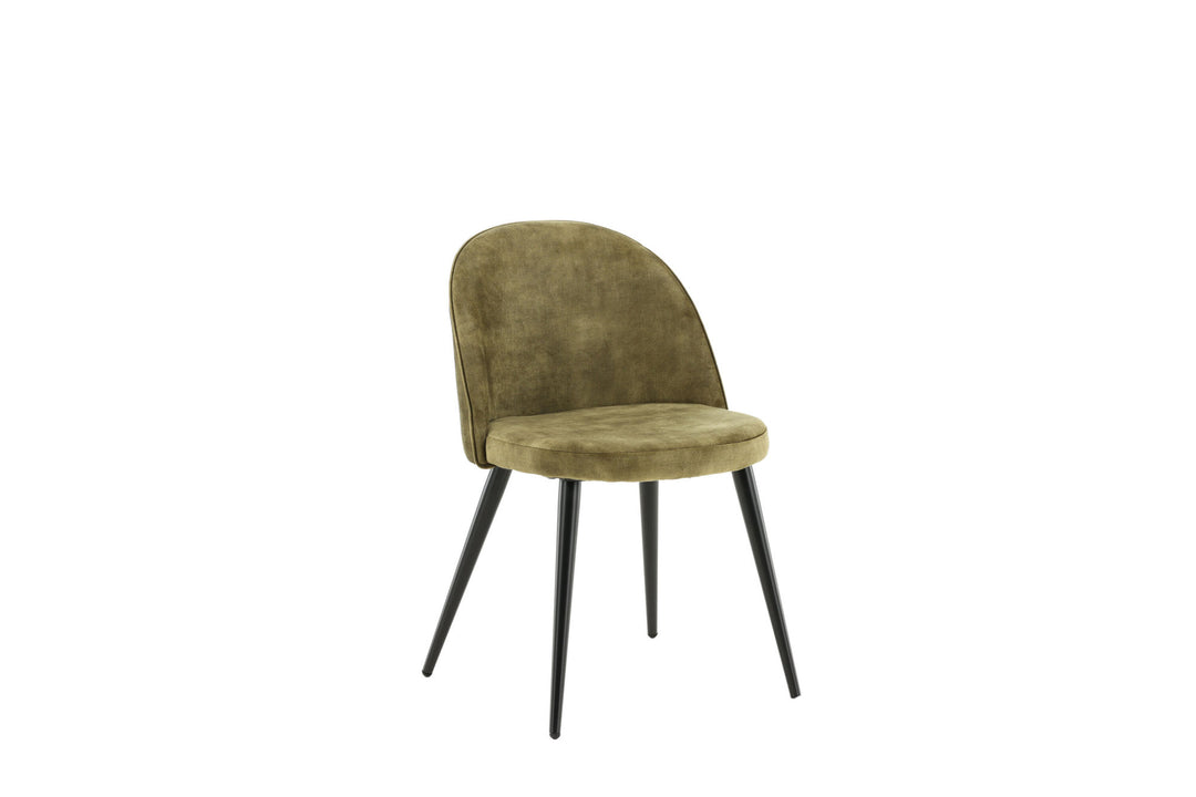Venture Home Velvet Dining Chair 2-pack - Black legs - Dusty Green Velvet