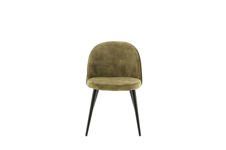 Venture Home Velvet Dining Chair 2-pack - Black legs - Dusty Green Velvet