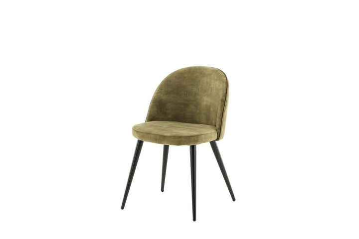 Venture Home Velvet Dining Chair 2-pack - Black legs - Dusty Green Velvet