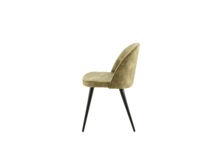 Venture Home Velvet Dining Chair 2-pack - Black legs - Dusty Green Velvet