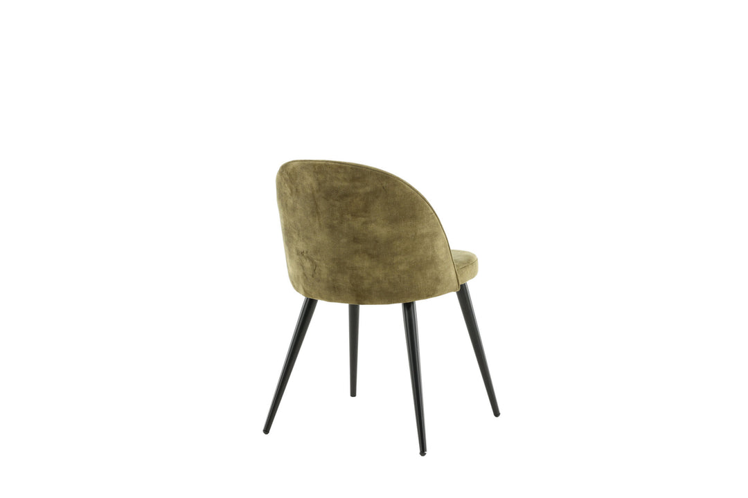 Venture Home Velvet Dining Chair 2-pack - Black legs - Dusty Green Velvet