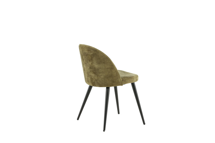Venture Home Velvet Dining Chair 2-pack - Black legs - Dusty Green Velvet