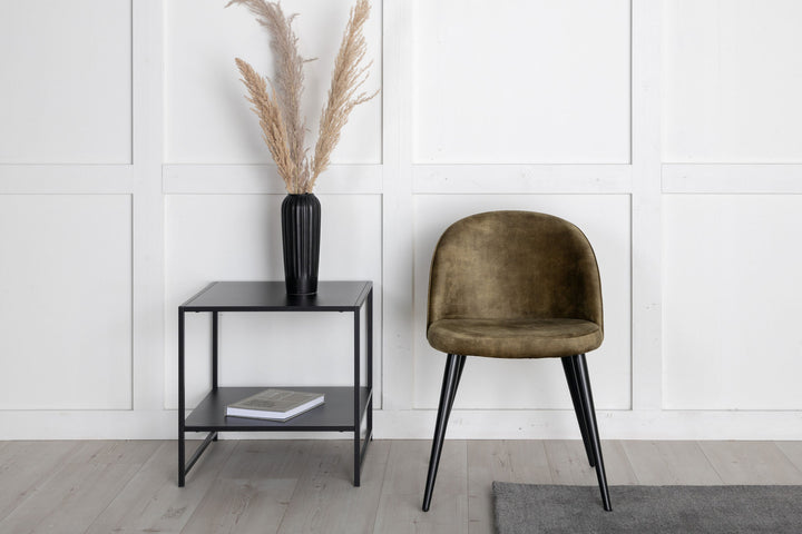 Venture Home Velvet Dining Chair 2-pack - Black legs - Dusty Green Velvet