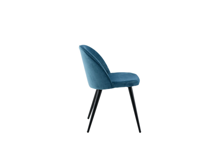 Venture Home Velvet Matstol 2-pack  - Svart / Blå Sammet