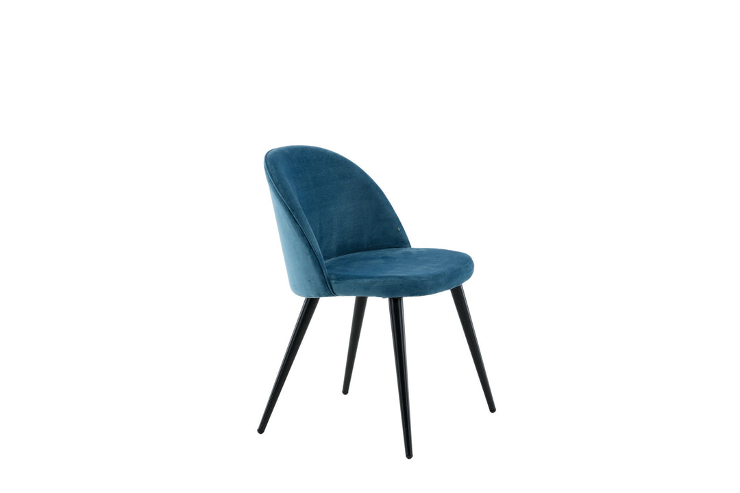 Venture Home Velvet Matstol 2-pack  - Svart / Blå Sammet