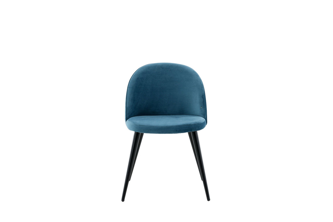 Venture Home Velvet Matstol 2-pack  - Svart / Blå Sammet