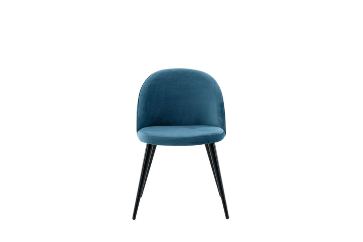 Venture Home Velvet Matstol 2-pack  - Svart / Blå Sammet