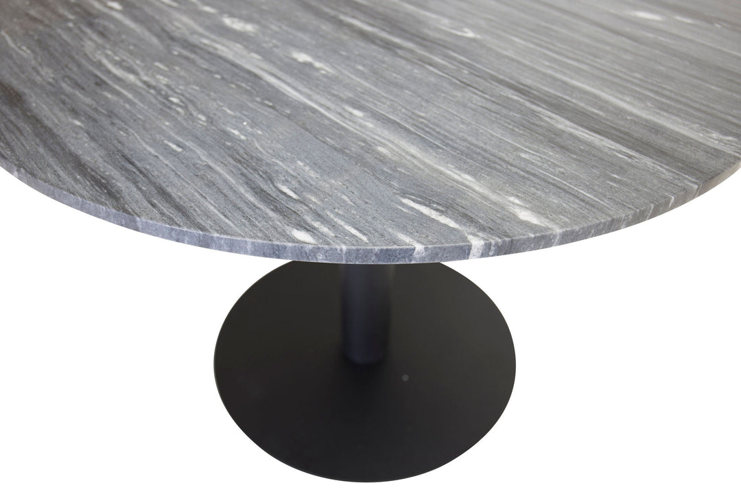 Venture Home Estelle Dining Table round 106cm Grey Marble / Black Legs