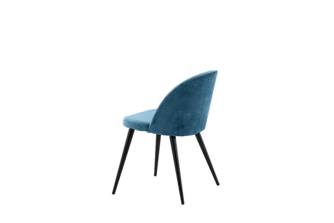 Venture Home Velvet Matstol 2-pack  - Svart / Blå Sammet