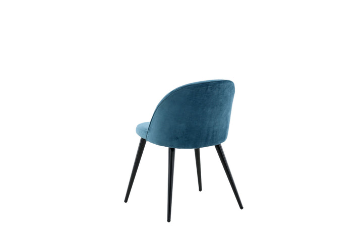 Venture Home Velvet Matstol 2-pack  - Svart / Blå Sammet