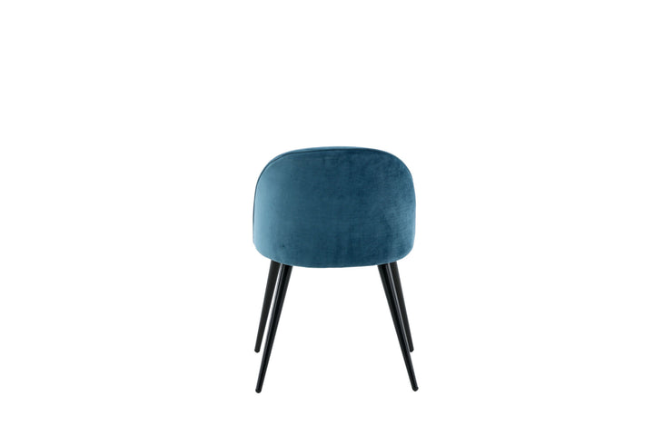 Venture Home Velvet Matstol 2-pack  - Svart / Blå Sammet