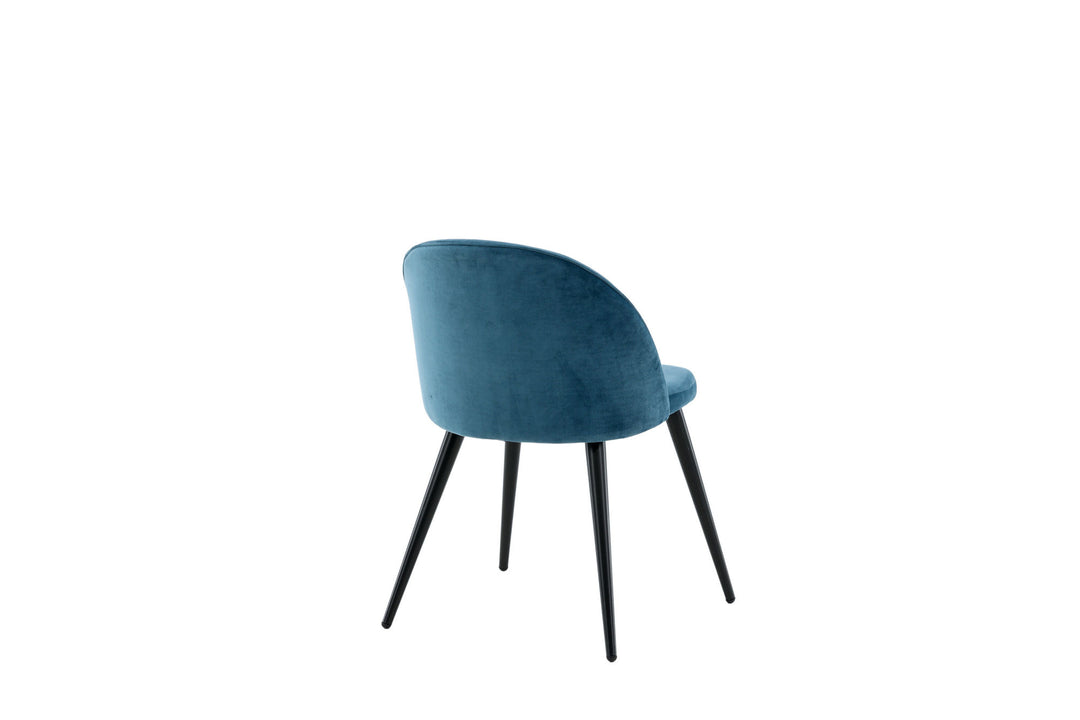 Venture Home Velvet Matstol 2-pack  - Svart / Blå Sammet