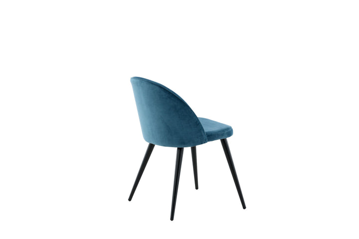 Venture Home Velvet Matstol 2-pack  - Svart / Blå Sammet