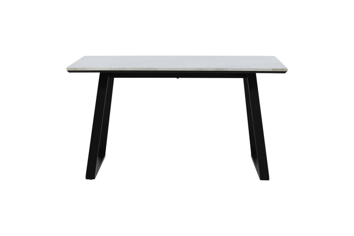 Venture Home Estelle Dining Table 140*90 - White Marble / Black Legs