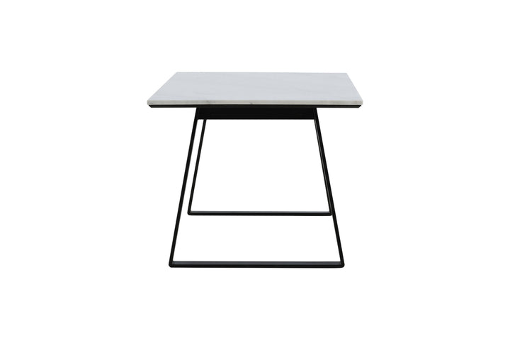 Venture Home Estelle Dining Table 140*90 - White Marble / Black Legs