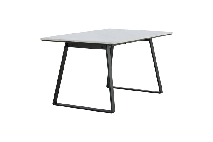 Venture Home Estelle Dining Table 140*90 - White Marble / Black Legs